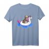 Otter mit Einhorn Schwimmring T-Shirt – Lustiges Tier-Design für Otter- und Einhornfans, perfekt für Partys und Geschenke