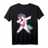 Dabbing Unicorn T-Shirt - Lustiges Regenbogen Einhorn Geschenk für Kinder, Mädchen & Erwachsene zum Geburtstag, Ostern & Weihnachten