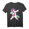 Dabbing Unicorn T-Shirt - Lustiges Regenbogen Einhorn Geschenk für Kinder, Mädchen & Erwachsene zum Geburtstag, Ostern & Weihnachten