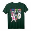 9 Jahre alt Mädchen T-Shirt mit Einhorn - Rosa Geburtstagskleidung für kleine Mädchen zum 9. Geburtstag