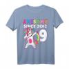 9 Jahre alt Mädchen T-Shirt mit Einhorn - Rosa Geburtstagskleidung für kleine Mädchen zum 9. Geburtstag
