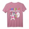 9 Jahre alt Mädchen T-Shirt mit Einhorn - Rosa Geburtstagskleidung für kleine Mädchen zum 9. Geburtstag