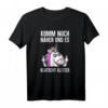 Komm noch näher und es klatscht Glitzer Mittelfinger Einhorn T-Shirt - Perfekt für Einhorn Partys & Geburtstag mit Humor