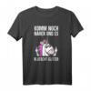 Komm noch näher und es klatscht Glitzer Mittelfinger Einhorn T-Shirt - Perfekt für Einhorn Partys & Geburtstag mit Humor