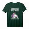 Komm noch näher und es klatscht Glitzer Mittelfinger Einhorn T-Shirt - Perfekt für Einhorn Partys & Geburtstag mit Humor