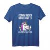 Komm noch näher und es klatscht Glitzer Mittelfinger Einhorn T-Shirt - Perfekt für Einhorn Partys & Geburtstag mit Humor