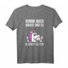 Komm noch näher und es klatscht Glitzer Mittelfinger Einhorn T-Shirt - Perfekt für Einhorn Partys & Geburtstag mit Humor