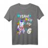 Kinder Geburtstagsshirt 6 Jahre Mädchen & Junge - Einhorn T-Shirt als tolles Geburtstagsgeschenk