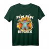 PEW PEW BITCHES Lustiges Einhorn Gamer Revolver Retro T-Shirt – Trendiges Design für Gaming, Action & Einhorn Fans, Perfektes Geschenk für Freunde