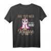 Kaffee- und Einhorn-Morgenmuffel T-Shirt für Frauen – Lustiges Schlaf- und Chill-Shirt mit Kaffee-Design, perfekt als Geschenk
