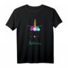 Antonia Namen Geschenk - Buntes Katze Einhorn T-Shirt für Mädchen und Damen, personalisiert für Geburtstagsfeiern & Tierliebhaberinnen