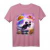 Laser-Raum-Katze auf Regenbogen-Dinosaurier-Einhorn - Buntes Taco T-Shirt für Kinder mit lustigem Tier-Design