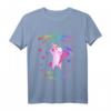 Kinder Einschulung 2019 Einhorn Schulkind Mädchen T-Shirt – Buntes Schulstartshirt mit Regenbogen und Schultüte, perfektes Geschenk zum Schulbeginn
