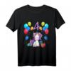 Kinder Geburtstagsshirt für 4 Jahre Mädchen - Rosa Einhorn T-Shirt für Geburtstag, Party & Geburtstagsfeier