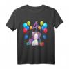 Kinder Geburtstagsshirt für 4 Jahre Mädchen - Rosa Einhorn T-Shirt für Geburtstag, Party & Geburtstagsfeier