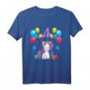 Kinder Geburtstagsshirt für 4 Jahre Mädchen - Rosa Einhorn T-Shirt für Geburtstag, Party & Geburtstagsfeier
