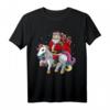 Weihnachtsmann reitet Einhorn - Buntes und lustiges Weihnachts T-Shirt für fröhliche Festtage und Geschenke