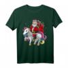 Weihnachtsmann reitet Einhorn - Buntes und lustiges Weihnachts T-Shirt für fröhliche Festtage und Geschenke