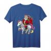 Weihnachtsmann reitet Einhorn - Buntes und lustiges Weihnachts T-Shirt für fröhliche Festtage und Geschenke