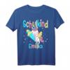 Schulkind Emilia Einhorn T-Shirt - Personalisierte Einschulungsgeschenke für Mädchen zum Schulanfang 2023