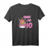 Süßes Einhorn T-Shirt zum 10. Geburtstag für Mädchen - Lustiges Geburtstagsgeschenk für Mädchen, Pferde- und Einhorn-Liebhaberinnen