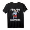 Pew Pew Madafakas Einhorn T-Shirt für Bodybuilder und Einhornliebhaber - Lustiges Witziges Tiermotiv mit Pistolen & Sonnenbrille