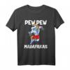 Pew Pew Madafakas Einhorn T-Shirt für Bodybuilder und Einhornliebhaber - Lustiges Witziges Tiermotiv mit Pistolen & Sonnenbrille