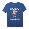 Pew Pew Madafakas Einhorn T-Shirt für Bodybuilder und Einhornliebhaber - Lustiges Witziges Tiermotiv mit Pistolen & Sonnenbrille