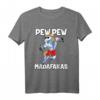 Pew Pew Madafakas Einhorn T-Shirt für Bodybuilder und Einhornliebhaber - Lustiges Witziges Tiermotiv mit Pistolen & Sonnenbrille