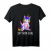 Einhorn T-Shirt Damen mit Mittelfinger - Lustiges Teenager Geschenk für Geburtstag & Weihnachten