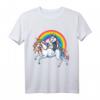Siberian Husky Einhorn T-Shirt für Mädchen - Weltraum Galaxie Regenbogen Motiv, Fantasy & Tierliebhaber Geschenk