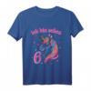 Kinder 6. Geburtstag Mädchen - Ich bin schon 6 Jahre alt Einhorn T-Shirt, buntes Geburtstagsoutfit für Party und Schule