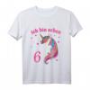 Kinder 6. Geburtstag Mädchen - Ich bin schon 6 Jahre alt Einhorn T-Shirt, buntes Geburtstagsoutfit für Party und Schule