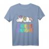 Offizielles Einhorn Regenbogen Schlafshirt Pyjama - Lustiges Geschenk für Nachteulen, Langschläfer und Teenager zum Geburtstag oder Weihnachten
