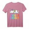 Offizielles Einhorn Regenbogen Schlafshirt Pyjama - Lustiges Geschenk für Nachteulen, Langschläfer und Teenager zum Geburtstag oder Weihnachten