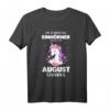 Einhorn August Geboren Geburtstag Geschenk T-Shirt - Lustiges Geburtstagsshirt für Damen und Mädchen mit Einhorn-Motiv