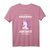 Einhorn August Geboren Geburtstag Geschenk T-Shirt - Lustiges Geburtstagsshirt für Damen und Mädchen mit Einhorn-Motiv