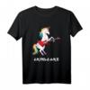 Lustiges Gitarristen T-Shirt mit Einhorn - Buntes Rocker-Design für Musiker und Musikfans