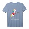 Lustiges Gitarristen T-Shirt mit Einhorn - Buntes Rocker-Design für Musiker und Musikfans