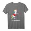Lustiges Gitarristen T-Shirt mit Einhorn - Buntes Rocker-Design für Musiker und Musikfans