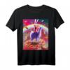Laser Eyes Space Cat auf Lama Einhorn T-Shirt – Lustiges Tier- und Weltraummotiv, klassisch geschnitten, doppelt genäht