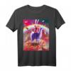 Laser Eyes Space Cat auf Lama Einhorn T-Shirt – Lustiges Tier- und Weltraummotiv, klassisch geschnitten, doppelt genäht