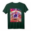 Laser Eyes Space Cat auf Lama Einhorn T-Shirt – Lustiges Tier- und Weltraummotiv, klassisch geschnitten, doppelt genäht