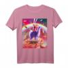 Laser Eyes Space Cat auf Lama Einhorn T-Shirt – Lustiges Tier- und Weltraummotiv, klassisch geschnitten, doppelt genäht