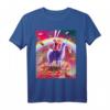 Laser Eyes Space Cat auf Lama Einhorn T-Shirt – Lustiges Tier- und Weltraummotiv, klassisch geschnitten, doppelt genäht