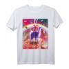 Laser Eyes Space Cat auf Lama Einhorn T-Shirt – Lustiges Tier- und Weltraummotiv, klassisch geschnitten, doppelt genäht