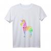 Buntes Damen T-Shirt mit Zebra und Einhorn, V-Ausschnitt, hochwertig & bequem – Perfekt für fröhliche Looks