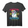 Kinder Schulkind 2023 Ich Rocke Jetzt Die Schule Mädchen Einhorn T-Shirt – Perfektes Geschenk zum Schulanfang & Einschulung 2023