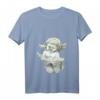 Damen Vintage Cherub Engel T-Shirt mit V-Ausschnitt - Buntes, religiöses Design für Kirche & Gebetstreffen, Trendy und bequem