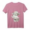 Damen Vintage Cherub Engel T-Shirt mit V-Ausschnitt - Buntes, religiöses Design für Kirche & Gebetstreffen, Trendy und bequem